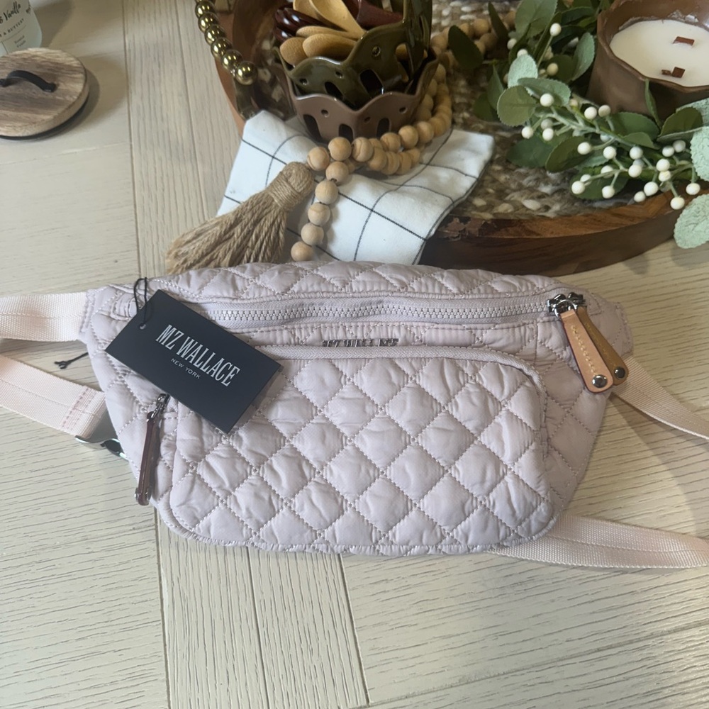 MZ Wallace Quilted Light Pink Crossbody Bag